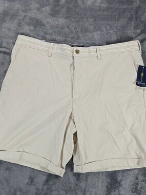Club Room Stretch Shorts Mens 38x8 Beige Khaki Chino New With Tags